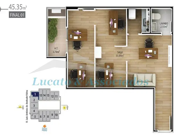 Sala Comercial à Venda: Boqueirão, 1 Vagas por R$ 458.000,00.