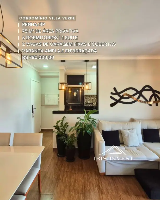 Apartamento à Venda: Penha, 3 Quartos, 1 Suíte,2 Vaga por R$ 790.000,00.