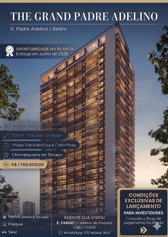 Apartamento, São Paulo à Venda, 125 m², Belém por R$ 1.760.000,00