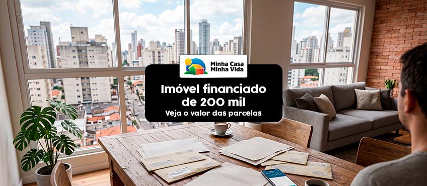 Quanto fica a parcela de um financiamento de R$ 200 mil no Programa Minha Casa Minha Vida?