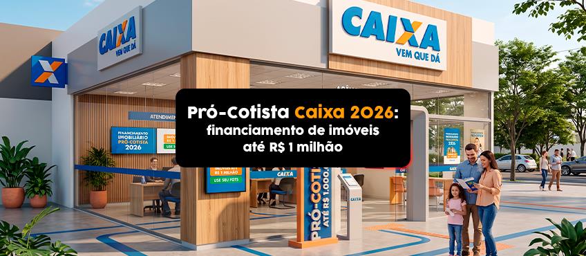 Pró-Cotista Caixa 2026: financiamento de imóveis de até R$ 1 milhão