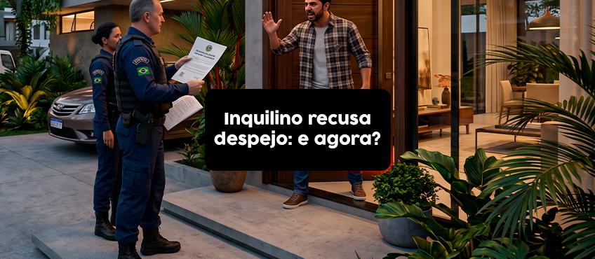 O que acontece se o inquilino se recusar a sair do imóvel após o despejo?